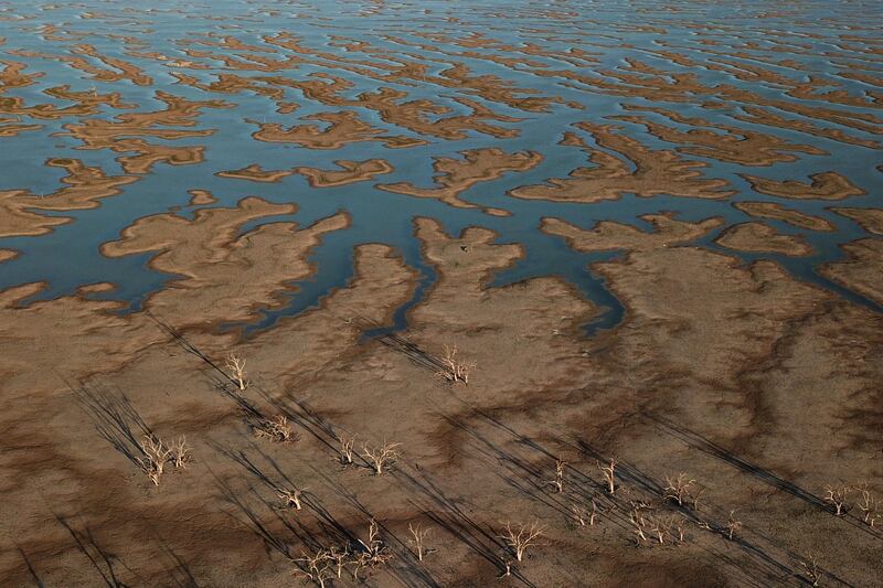 The receding waters of Lake Pamamaroo which makes up part of the Menindee Lakes system near the township of Menindee, Australia.  EPA