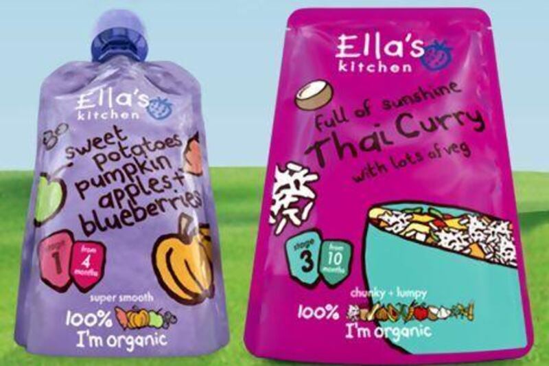 Ella's Kitchen Baby Food is conveniently packaged and 100 per cent organic. Courtesy Ella's Kitchen Baby Food