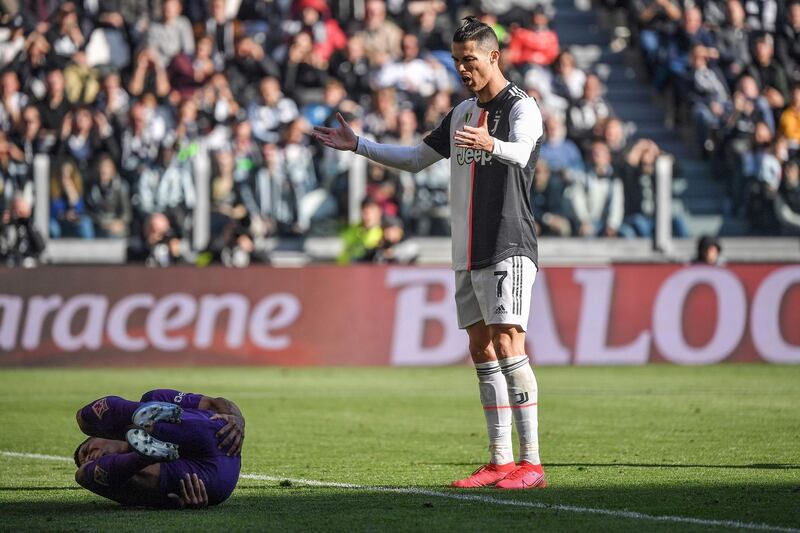 Cristiano Ronaldo during the match against Fiorentina in Turin. AFP