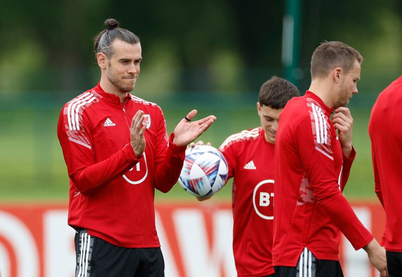 Wales' Gareth Bale during training on Tuesday, June 7, 2022, for the Nations League match against Netherlands. Reuters