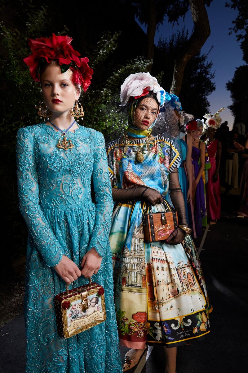 Behind the scenes at Dolce & Gabbana's La Rinascita Alta Moda show. Courtesy Dolce & Gabbana