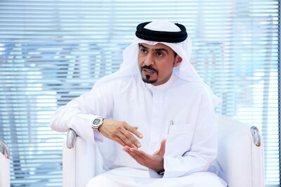 SHARJAH , UNITED ARAB EMIRATES – Oct 30 , 2016 : Ahmed Bin Rakkad Al Ameri , Chairman of Sharjah Book Authority during the interview at the Expo Centre in Sharjah. ( Pawan Singh / The National ) For Weekend . Story by Malavika. ID No - 24694 *** Local Caption ***  PS3010- MY UAE06.jpg