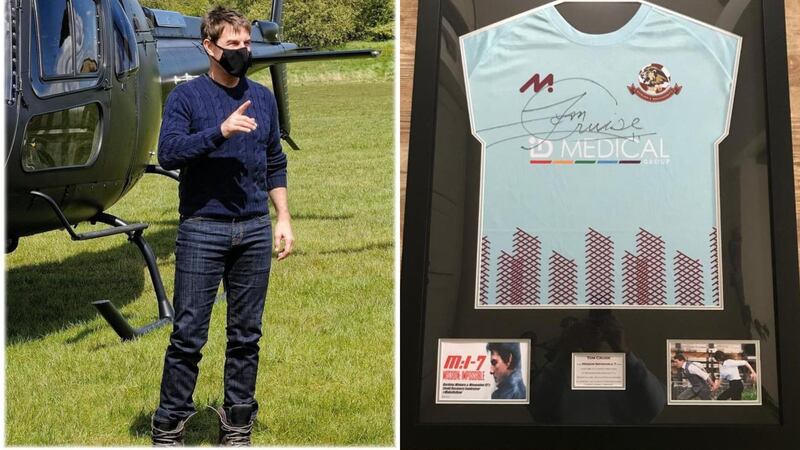 Tom Cruise has signed shirts to help the Woburn & Wavendon Football Club raise funds. Twitter / FCWoburn