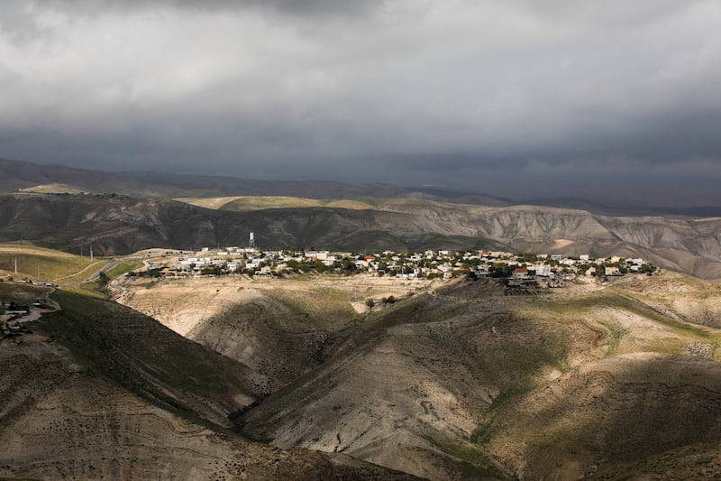 A picture taken on February 2, 2020, shows a general view of the Israeli settlement of Alon, in the Judaean desert, east of Jerusalem in the Israeli-occupied West Bank.