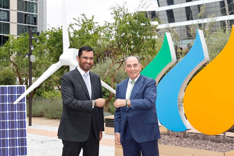 Masdar chairman Dr Sultan Al Jaber and Iberdrola’s executive chairman Ignacio Galan. Photo: Masdar