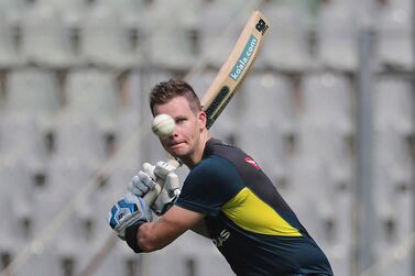 Australia's Steve Smith during a training session on Sunday ahead of their first ODI against India in Mumbai. AP