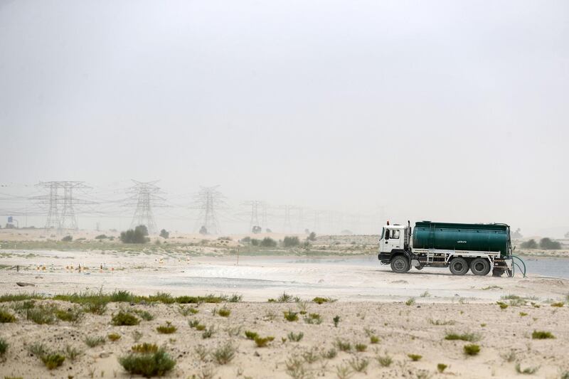 Dubai, United Arab Emirates - Reporter: N/A: Weather. A dusty and windy Dubai. Wednesday, April 29th, 2020. Dubai. Chris Whiteoak / The National