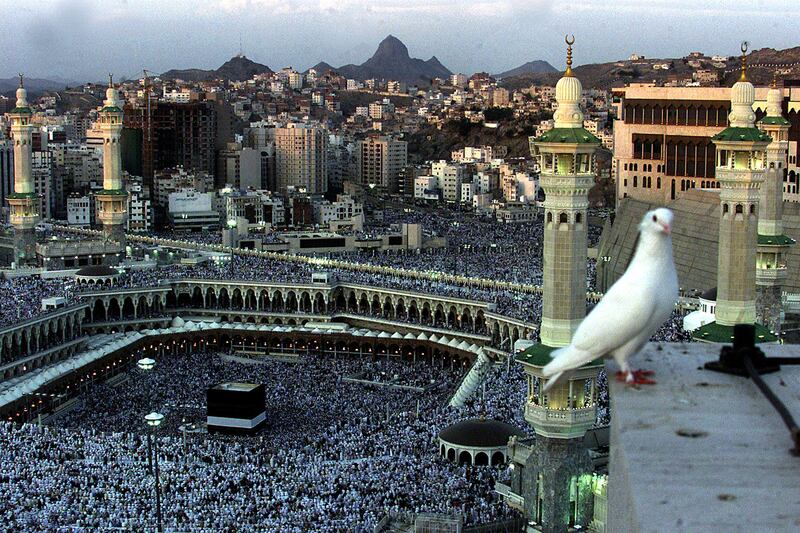 About 1.3 million people participated in the Hajj pilgrimage in February 2001.