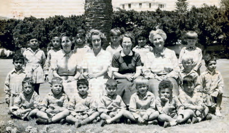 Mr Mansour's kindergarten class at Victoria College in Alexandria, Egypt. He is back row, third from left. Photo: Hawthorn