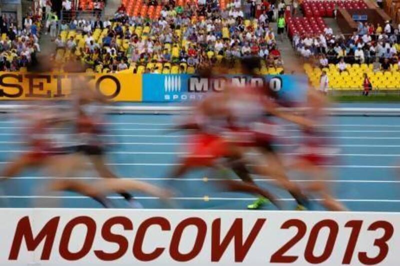 Participants run during the men’s 10,000 metres final at the 2013 IAAF World Championships at the Luzhniki stadium in Moscow yesterday as the world’s focus once again turned to athletics. But just as quickly other sports will demand attention again.