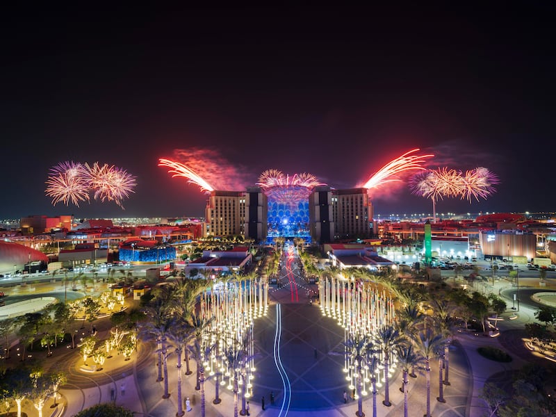 Fireworks light up the skies around the Expo site in Dubai. Photo: Expo 2020 Dubai