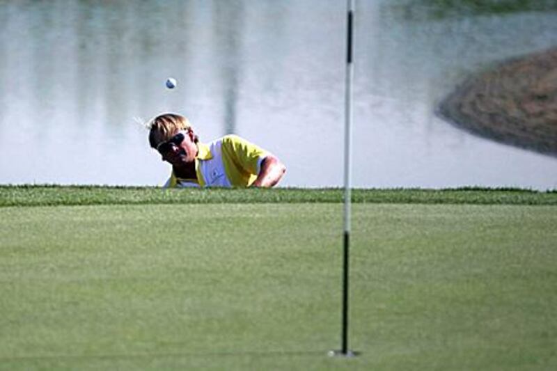 Pontus Fredriksson won the last hole at the Dubai Golf Trophy yesterday, but it wasn’t enough. Galen Clarke / The National