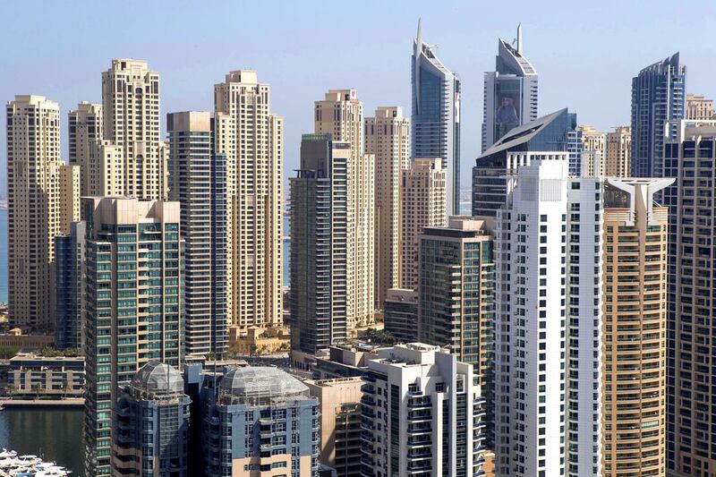 Apartment buildings in the Dubai Marina and Jumeira Beach area. Antonie Robertson / The National