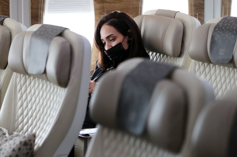 Premium economy seats offer six-way adjustable headrests. 