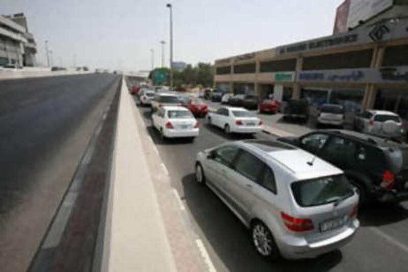 Commuters avoid the new Salik gate on Al Maktoum bridge road and take an alternative route over the Floating Bridge and Bur Dubai causing severe congestion.