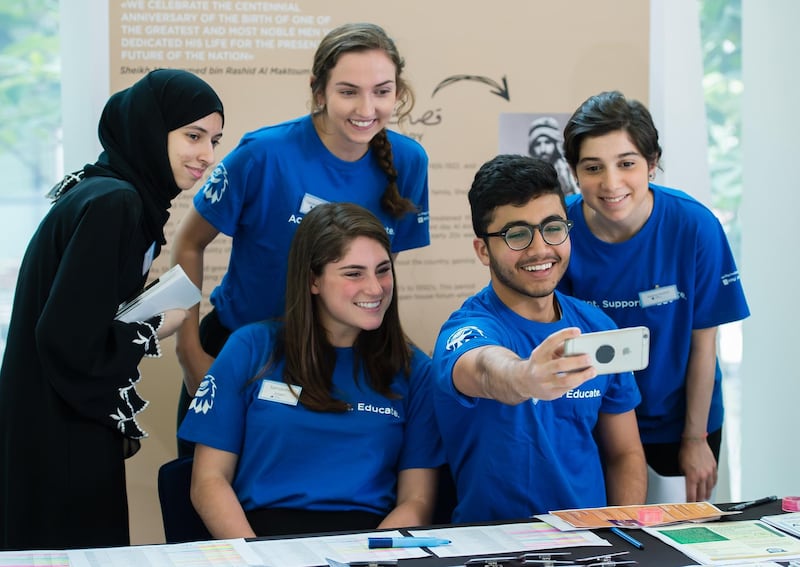 NYU Abu Dhabi students attend the Autism Education Conference, organised by the university's Office of Community Outreach, in April 2018. Courtesy NYUAD