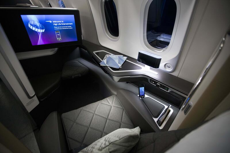 The first-class cabin on British Airways's Boeing 787-9 has flat seats with a memory foam mattress and 400 thread count sheets. Photo: Stuart Bailey