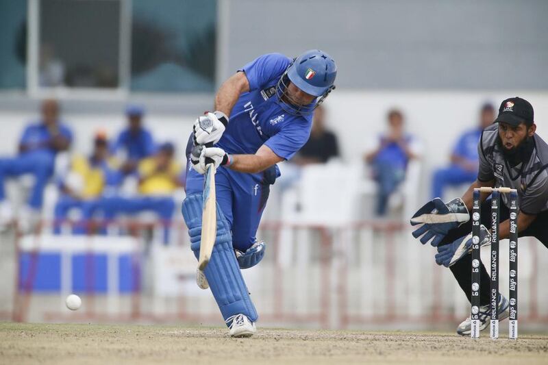 Damian Crowley set up the big win for Italy with 59 runs with the bat and two wickets later in Abu Dhabi. Antonie Robertson / The National