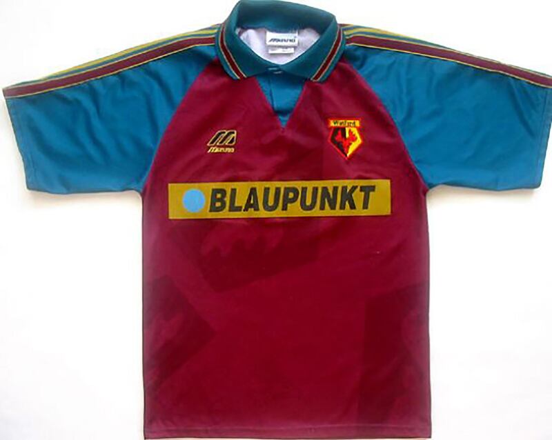 2) 1995/96 away: An awful strip from Mizuno. Seemingly trying to channel their inner Burnley, with a maroon top with blue arms, but the colours just look miserable and fitting of a grim season when even the return of Graham Taylor as manager could not rescue them from dropping down to the third tier. Courtesy Football Kit Archive