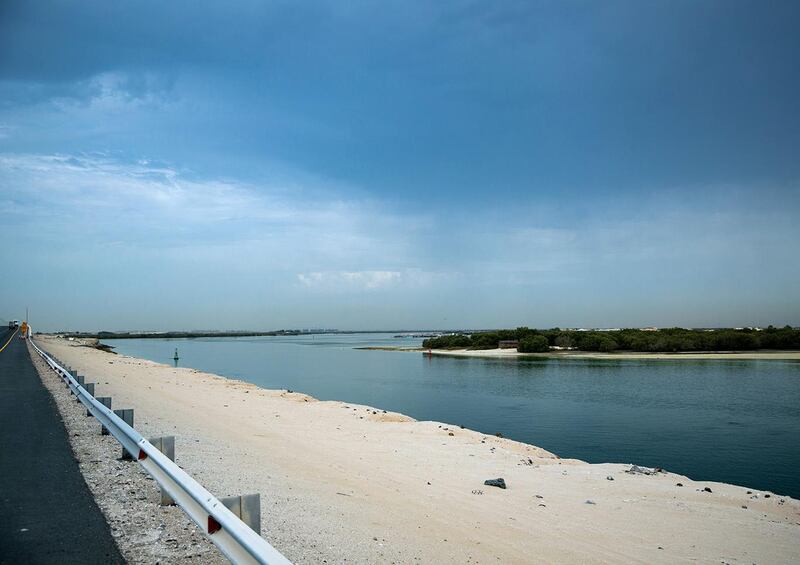 Cloudy weather along the E12, Saadiyat Island area in Abu Dhabi on April 28th, 2021. Victor Besa / The National.