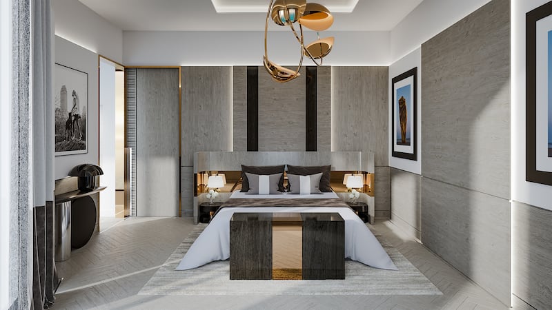 The master bedroom in a residential project in Australia, by Kelly Hoppen