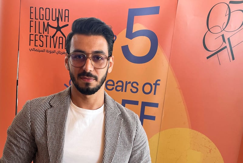 Egyptian director Ali El Arabi after an interview about his documentary 'Captains of Za'atari', at the 5th El Gouna Film Festival in Egypt on October 18, 2021. Reuters