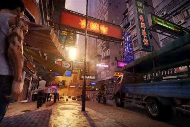 The graphics used in Sleeping Dogs really capture the atmospheric qualities of Hong Kong, such as the neon lights and washing strung out between buildings.