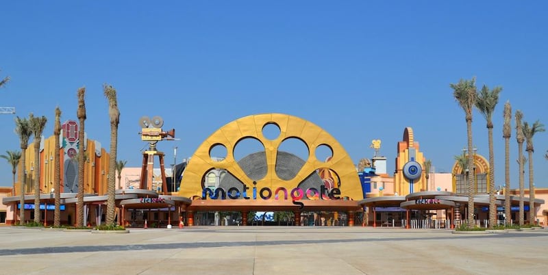 The main gate of the Motiongate Dubai theme park. Courtesy of Motiongate Dubai
