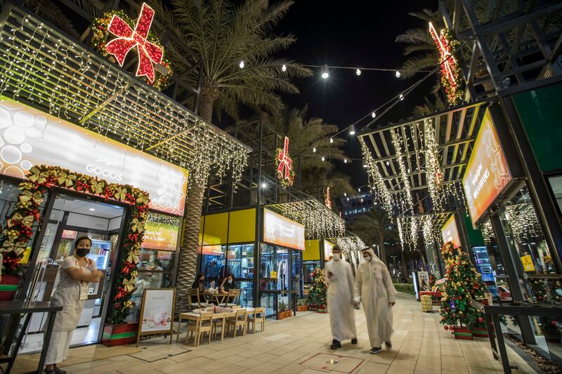 Christmas decorations around EXPO 2020 Dubai.  Leslie Pableo for The National
