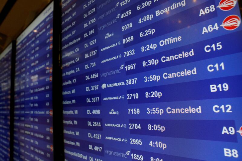 More than 3,100 flights within, into or out of the US were cancelled on Friday, due to the weather. AFP