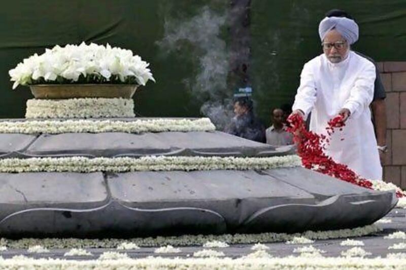 Indian Prime Minister Manmohan Singh, shown at a memorial ceremony for former Indian Prime Minister Rajiv Gandhi yesterday, is off to Tehran next week for a visit described as ‘a bold diplomatic move’. The last Indian prime ministerial visit to Iran was in 2001.