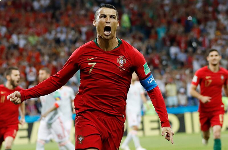=26) Cristiano Ronaldo (Portugal) eight goals in 22 games. AP