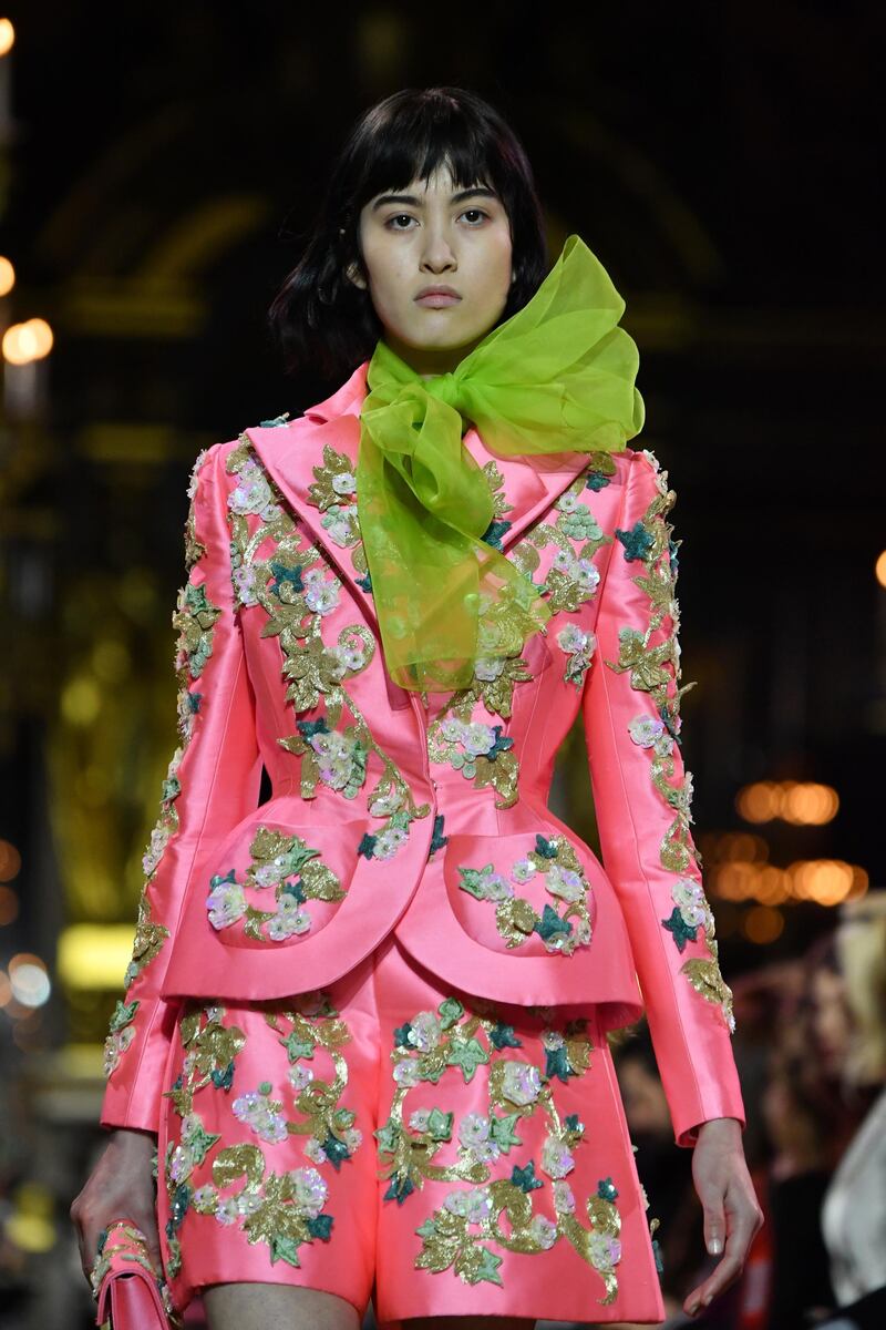 Schiaparelli's 2019 Spring-Summer Haute Couture collection fashion show in Paris, on January 21, 2019. Getty Images