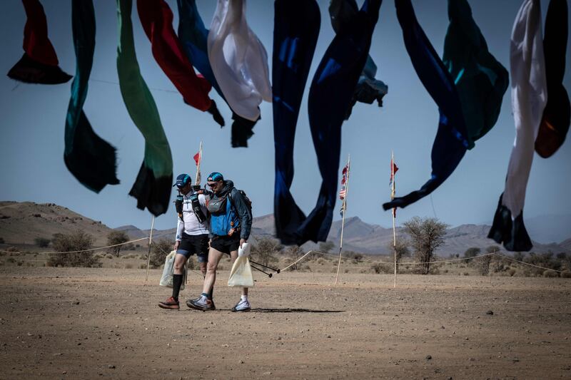 Competitors arrive before settling into the bivouac on the eve of the start of the 36th Marathon des Sables in the Moroccan Sahara in Timgaline. All photos: AFP