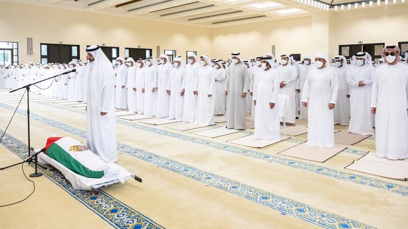 Ruling family members and senior officials attend funeral prayers