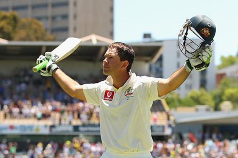 PERTH, AUSTRALIA - DECEMBER 03:  Ricky Ponting of Australia acknowledges the crowd after he was dimissed playing his last international match during day four of the Third Test Match between Australia and South Africa at WACA on December 3, 2012 in Perth, Australia.  (Photo by Robert Cianflone/Getty Images)