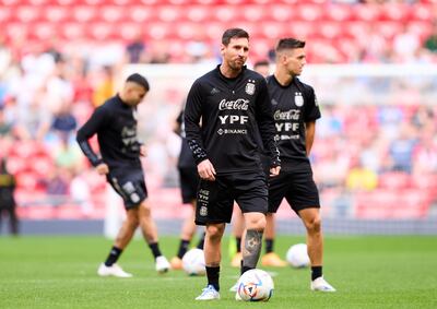 Lionel Messi is training with Argentina in Bilbao for the “Finalissima” — a friendly between the Copa America winners and European champions Italy on Wednesday. Getty