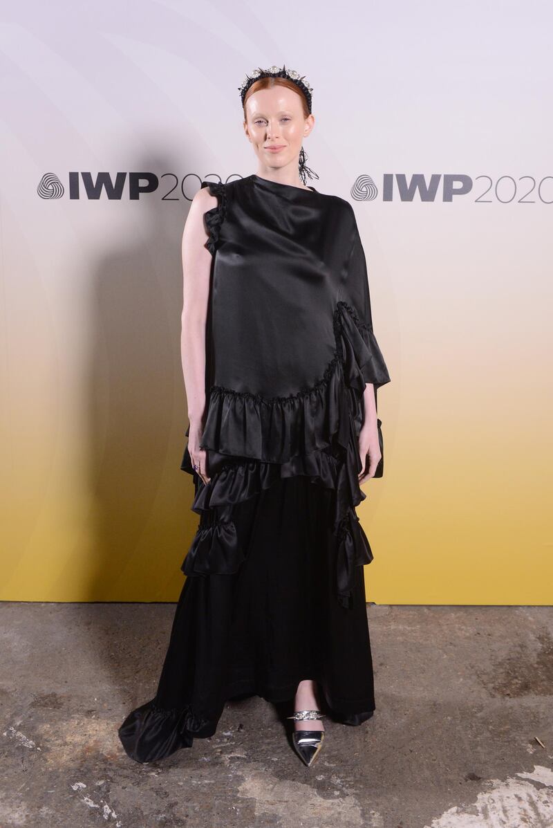Karen Elson attends the International Woolmark Prize 2020 during London Fashion Week on February 17, 2020. Getty Images