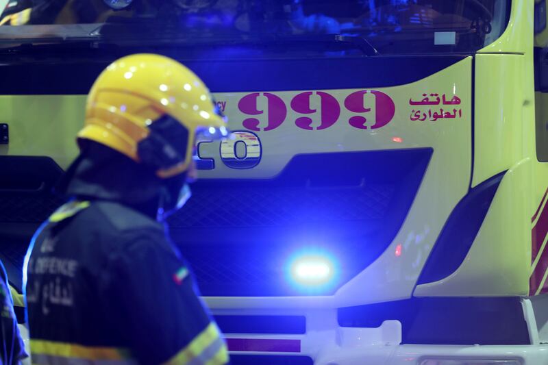 Abu Dhabi, United Arab Emirates - Reporter: Haneen Dajani: An evening with a Civil Defence firefighting fasting team for My Ramadan. WeÕll be looking at how they are working under Covid-19 measures. Thursday, April 30th, 2020. Abu Dhabi. Chris Whiteoak / The National
