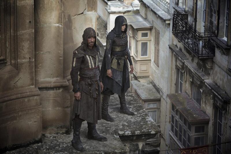 Michael Fassbender as Cal Lynch, left, and Ariane Labed as Maria in Assassin’s Creed. AP Photo