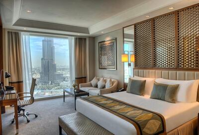 A luxury Burj view room at Taj Dubai. Supplied