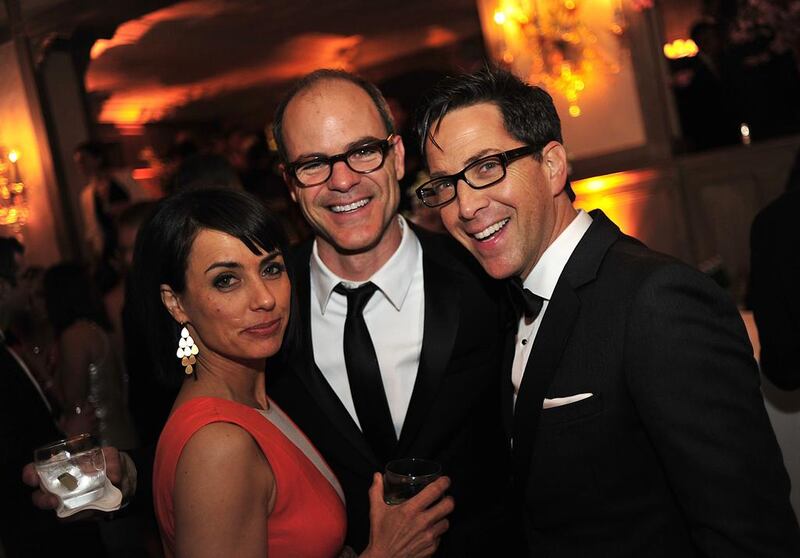 Actors Constance Zimmer, from left, Michael Kelly and Dan Bucatinsky. Pete Marovich / Bloomberg