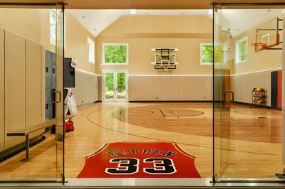 Guests can also shoot hoops in Pippen's indoor basketball court