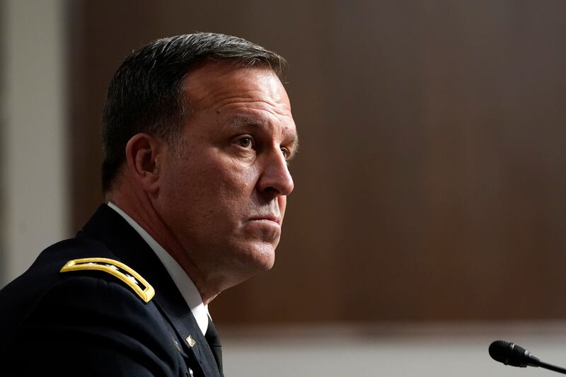 Lt Gen Erik Kurilla says the US 'faces a new era of strategic competition with China and Russia that is not confined to one geographical region and extends into the (Central Command) area of responsibility'. AP