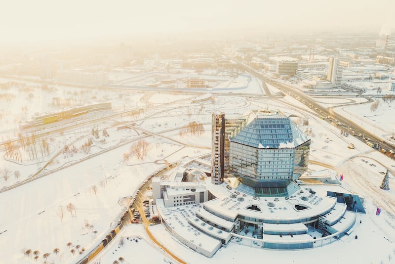 National Library of Belarus, Minsk. Unsplash/ Eugene Krasnaok