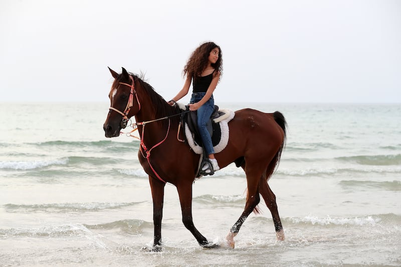 Throughout the summer, Arabian Star Stables has been offering beach rides in Umm Al Quwain. All photos: Chris Whiteoak / The National