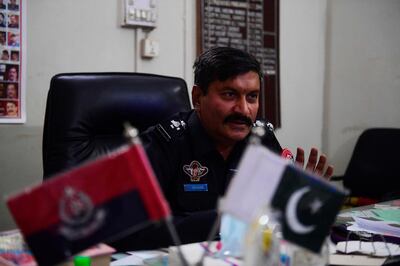 In this picture taken on October 19, 2020 police officer Shakir Hussain, who is investigating the rape and murder of a five-year-old girl Marwah, speaks during an interview with AFP in Pakistan's port city of Karachi.
 Marwah was on her way to buy sweets in the early hours of the morning when she was kidnapped, raped and then killed in a popular area of Karachi. - To go with 'PAKISTAN-CHILDREN-RAPE-MURDER' FOCUS by Joris FIORITI
 / AFP / Asif HASSAN / To go with 'PAKISTAN-CHILDREN-RAPE-MURDER' FOCUS by Joris FIORITI
