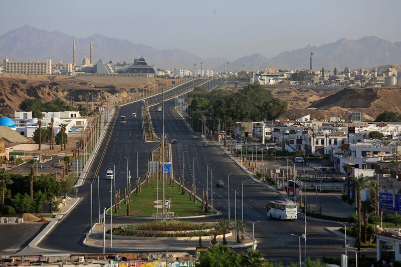 A 10-lane highway, part of the refurbishing of the city for this year’s United Nations global summit on climate change, known as COP27, in Sharm el-Sheikh, South Sinai, Egypt. AP Photo