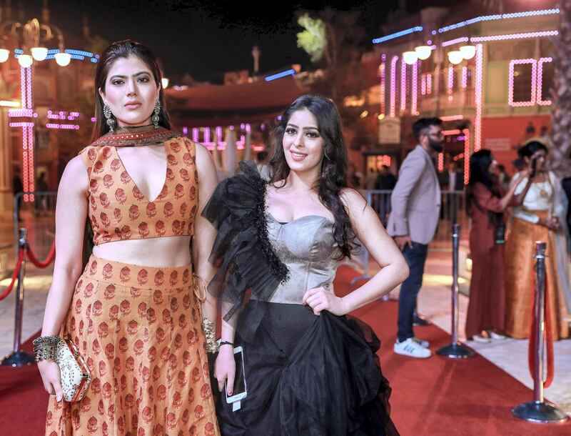 Dubai, United Arab Emirates, September 14, 2018.  SIIMA Day 1 Red Carpet. -- Neha Amnand and Garima Jain
Victor Besa/The National
Section:  AC
Reporter:  Felicity Campbell
