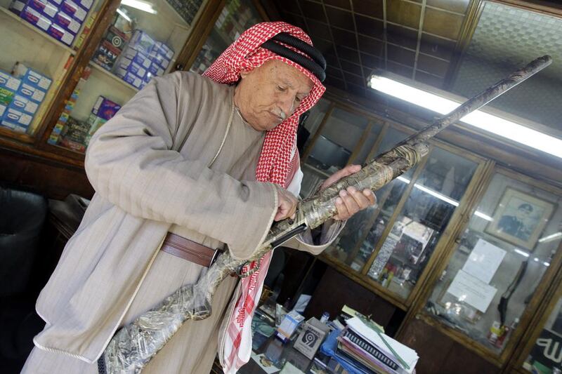 Many Jordanians fear that the Syrian fighting will spill over in to their country, prompting a rise in the purchases of guns and ammunnition. Khalil Mazraawi / AFP